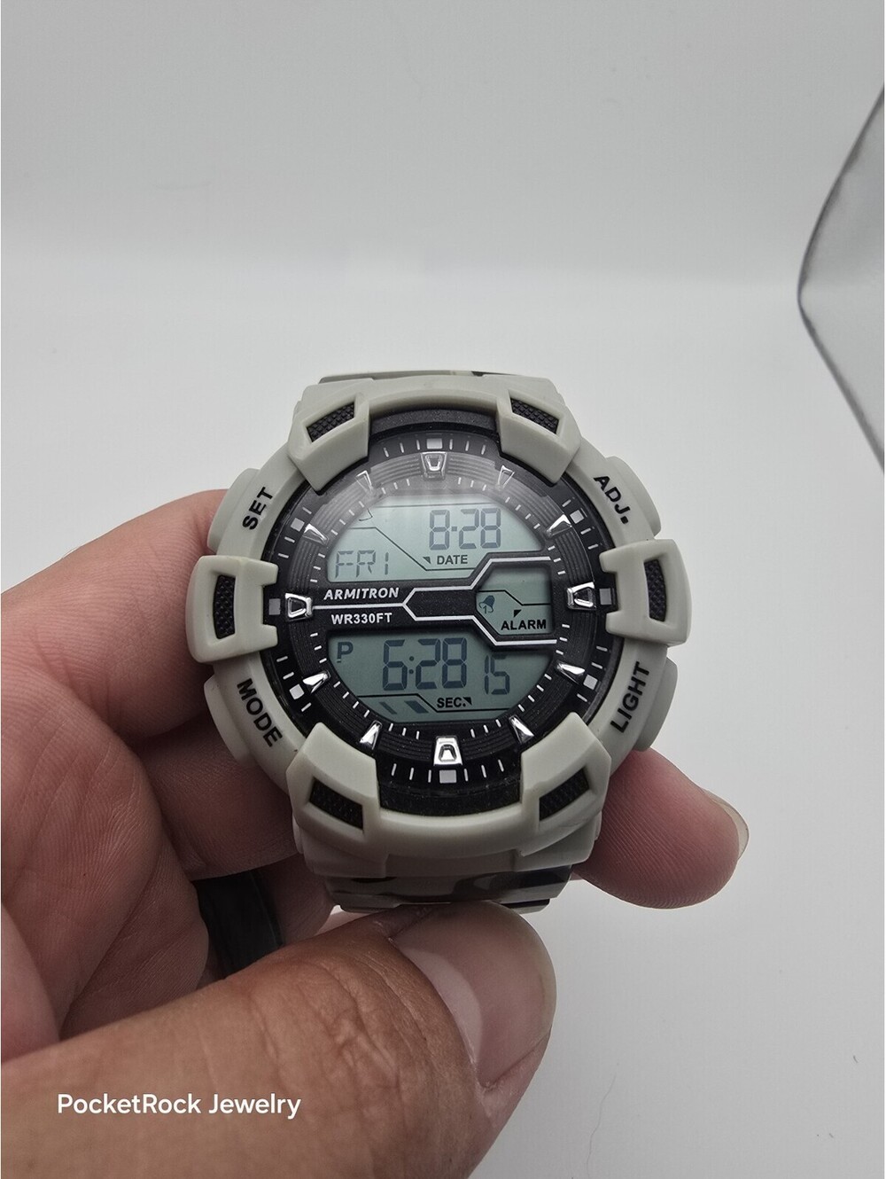Armitron Pro Sport 40/8246 Mens Digital Tan Khaki Resin 330FT Alarm Sport Watch
